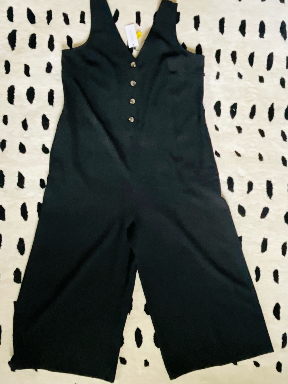 Sugarlips Black Button-Front Sleeveless Jumpsuit
